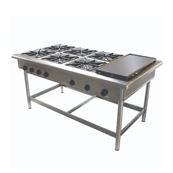 Anafe Maigas 6 Quemadores y Plancha Churrasquera 35 x 35 GLP