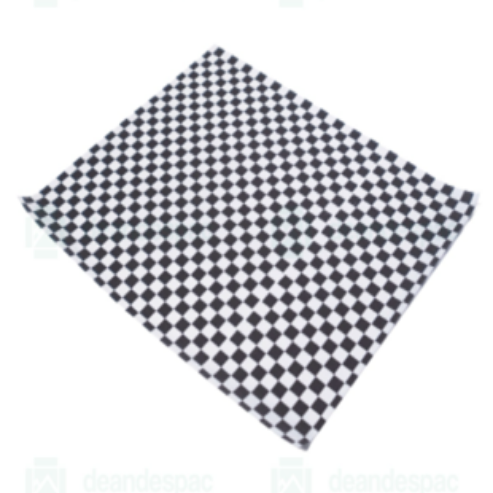 Papel Antigrasa 28×34 cm Negro/Blanco para Alimentos 1000u