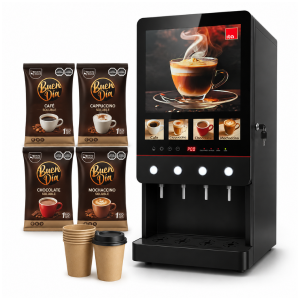 Pack Máquina Expendedora de Café ITA 4 Sabores + Insumos + 100 Vasos
