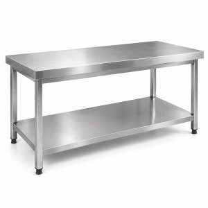 Mesón Central Acero Inoxidable ITA 150 × 60 × 85 cm con repisa inferior