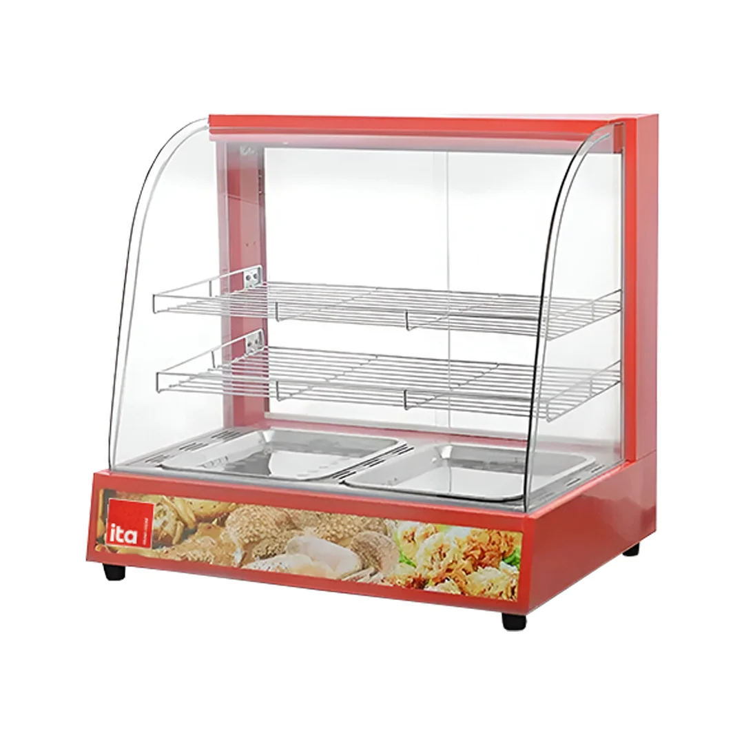 Vitrina Mantenedora de Calor ITA 2-P 660x480x630 2 Bandejas Roja